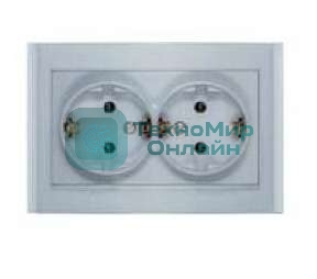 Розетка 2-м СП Бриллиант с заземл. серебр. UNIVersal 7949780