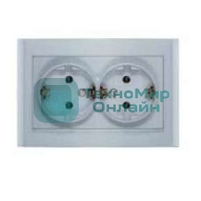 Розетка 2-м СП Бриллиант с заземл. серебр. UNIVersal 7949780