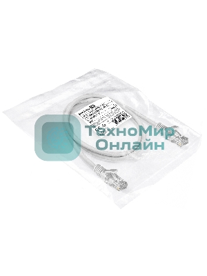 Патч-корд ExeGate EX286381RUS UTP-RJ45-RJ45-5e-1M-LSZH-GY, UTP, cat.5e, LSZH, 1м, серый