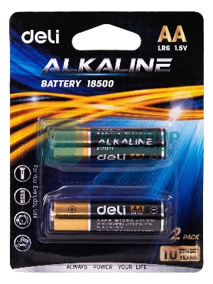 Батарея Deli E18500 AA (2шт) блистер