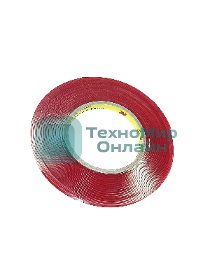 Скотч двусторонний прозрачный 3M с красной защитной лентой толщина 1мм ширина 4мм 10м
