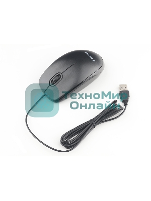 Мышь проводная Gembird MOP-200 черный, 1000 dpi, USB, кнопки - 3