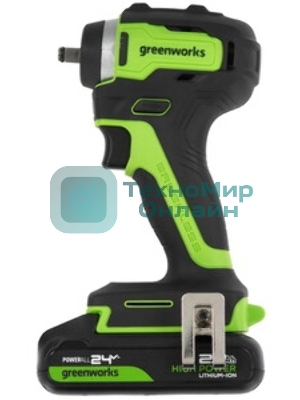 Гайковерт ударный аккумуляторный GreenWorks GD24IW200, 24v, 200 Нм, без АКБ и ЗУ (3803607)