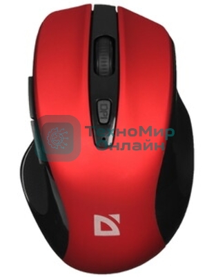 Мышь беспроводная Defender Prime MB-053 красный, 1600 dpi, радиоканал, USB, кнопки - 6