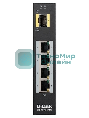 Коммутатор D-Link DIS-100G-5PSW/A1A, 4×1 Гбит/с + 1×1 Гбит/с SFP, неуправляемый
