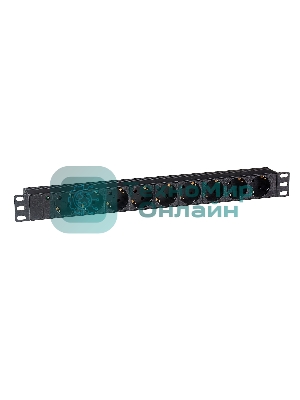 Блок розеток горизонтальный ExeGate ServerPro PDU-19H901 Al-9S-C14, 19