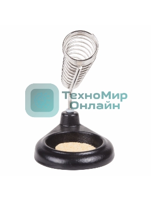 Подставка под паяльник Rexant, чугун, ниша круглая, губка