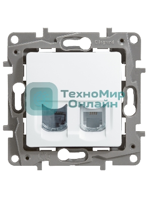 Розетка компьютерная ETIKA RJ11+RJ45 кат. 5 UTP, белый ETIKA Розетка RJ11+RJ45 кат. 5 UTP, белый