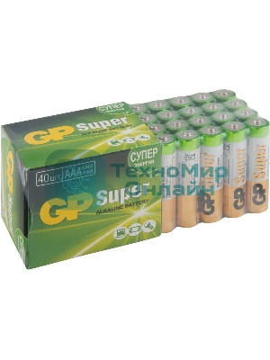 Алкалиновые батарейки GP Super Alkaline G-Tech 24А ААA - 40 шт. в пленке