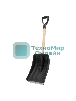 Лопата для уборки снега Sparta полипропиленовая, 275х365х870 мм, деревянный черенок,