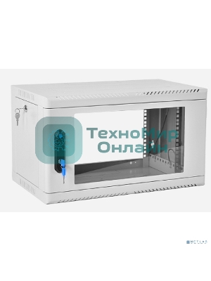 Шкаф коммутационный ЦМО (ШРН-6.500) напольный 6U 600x500 мм пер. дв. стекл 200 кг серый 470 мм 180 град.