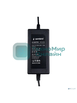 Блок питания Gembird NPA-AC32, 12В/5А, 60Вт, 1 штекер 5,5х2,5мм, черный