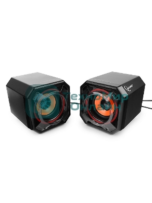 Акустическая система 2.0 Gembird SPK-405, пассив. излучатели, черный, 5 Вт, рег. громкости USB-питание