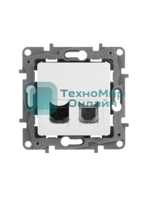 Розетка компьютерная ETIKA RJ11+RJ45 кат. 5 UTP, белый ETIKA Розетка RJ11+RJ45 кат. 5 UTP, белый