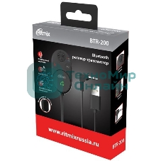 Автомобильный FM-модулятор Ritmix BTR-200 черный BT USB (80002461)