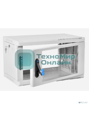 Шкаф коммутационный ЦМО (ШРН-6.500) напольный 6U 600x500 мм пер. дв. стекл 200 кг серый 470 мм 180 град.