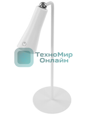 Светильник ULTRAFLASH (15721) UF-826 C01 белый (Led св-к настольный, 6Вт, 3 ур. яркости, 6000К, 4в1 трансформер)