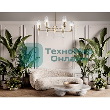 Люстра Ambrella light LH55201/6 BS/CL латунь/прозрачный E14*6 max 40W D660*520