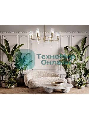 Люстра Ambrella light LH55201/6 BS/CL латунь/прозрачный E14*6 max 40W D660*520