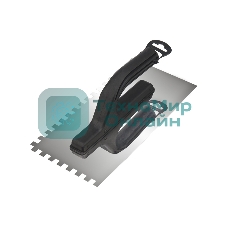 Гладилка нержавеющая Rexant 130х270 мм, зуб 4х4 мм, пластиковая ручка