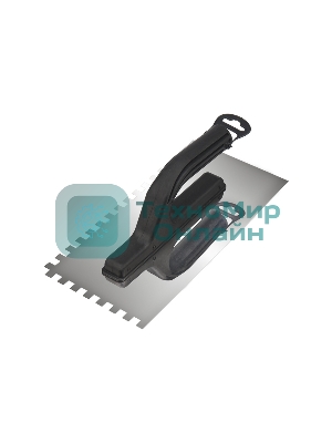 Гладилка нержавеющая Rexant 130х270 мм, зуб 4х4 мм, пластиковая ручка