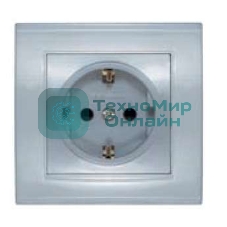 Розетка 1-м СП Бриллиант защ. шторки с заземл. серебр. UNIVersal 7949889