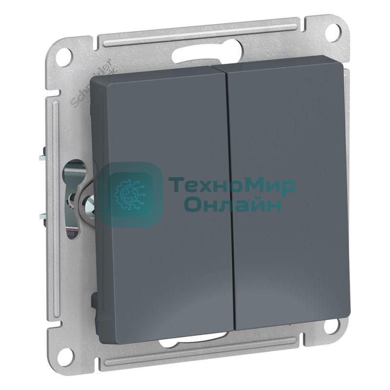 Механизм выключателя 2-кл. СП AtlasDesign 10А IP20 (сх. 5) 10AX грифель