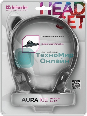 Гарнитура Defender HN-102 чёрный, проводная