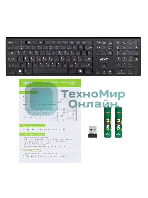 Клавиатура беспроводная Acer OKR020, USB, Радиоканал, черный