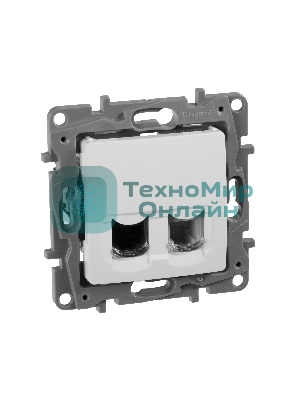 Розетка компьютерная ETIKA RJ11+RJ45 кат. 5 UTP, белый ETIKA Розетка RJ11+RJ45 кат. 5 UTP, белый