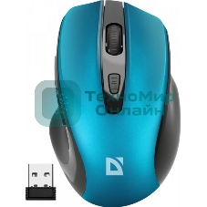 Мышь беспроводная Defender Prime MB-053 бирюзовый, 1600 dpi, радиоканал, USB, кнопки - 6
