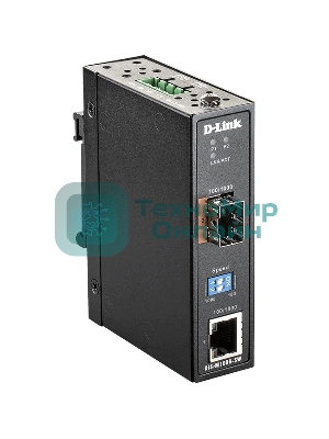 Промышленный медиаконвертер D-Link DIS-M100G-SW/A1A с 1 портом 100/1000Base-T и 1 портом 100/1000Base-X SFP