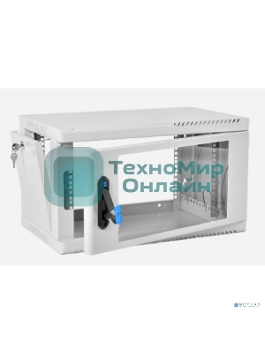 Шкаф коммутационный ЦМО (ШРН-6.500) напольный 6U 600x500 мм пер. дв. стекл 200 кг серый 470 мм 180 град.