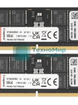 Оперативная память Kingston, DDR5, 96GB (1x96GB), 5600MHz, CL46, ECC, RDIMM