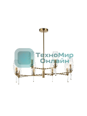 Люстра Ambrella light LH55202/8 BS/CL латунь/прозрачный E14*8 max 40W D800*520