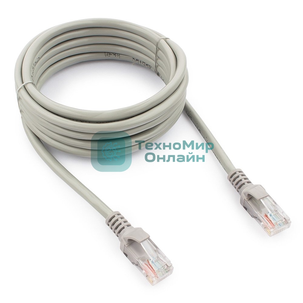 Патч-корд UTP Cablexpert cat.5e, 3м, литой, многожильный серый