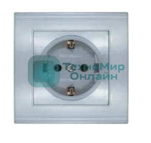 Розетка 1-м СП Бриллиант с заземл. серебр. UNIVersal 7949872