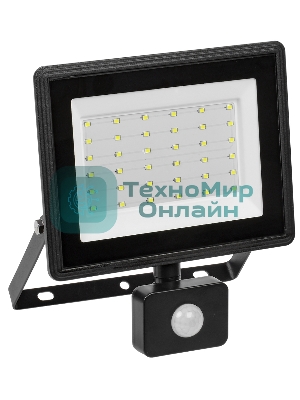 Прожектор IEK LPDO602-50-65-K02 СДО 06-50Д светодиодный черный с датчиком движения IP54 6500K