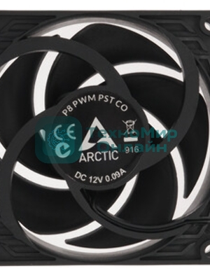Вентилятор для корпуса Arctic P8 PWM PST черный, 80 мм, 3000 об/мин, 22.5 дБ, 4 pin