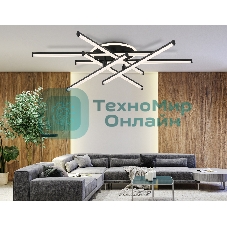 Потолочный светодиодный светильник Ambrella light FL6252 BK черный 97W 3000K-6400K 805*760*170 (ПДУ ИК)