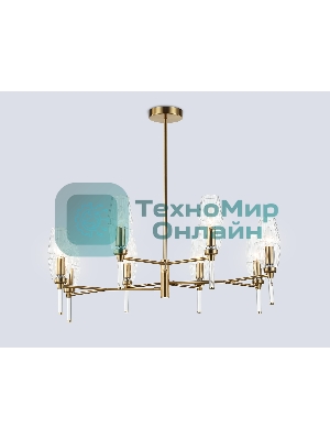 Люстра Ambrella light LH55202/8 BS/CL латунь/прозрачный E14*8 max 40W D800*520