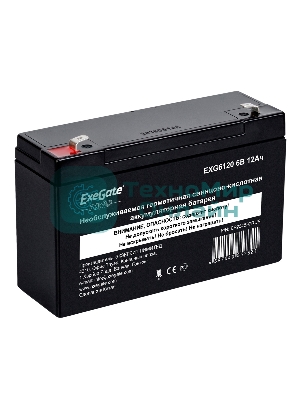 Батарея для ИБП ExeGate EP234537RUS DT 612/EXG6120 (6V 12Ah) клеммы F1