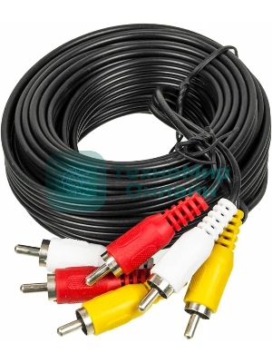 Кабель аудио-видео Ningbo 3хRCA (m)/3хRCA (m) 5м. черный