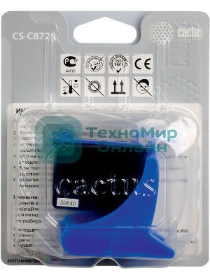 Картридж струйный Cactus CS-C8728 №28 многоцветный (18 мл) для HP DeskJet 3320, 3420, 3520, 3535, 3550, 3645, 3650, 3740, 3840, 5150, Fax 1240, OfficeJet 4105, 4110, 4211, 4251, 5500, 5510, PSC 1110, 1200, 1210, 1310, 1340, 1350