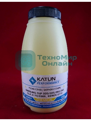 Тонер Samsung CLP 320/325/360/365, CLX 3170/3305, Xerox 6110 yellow, химический (фл.45г.) Katun фас. Россия