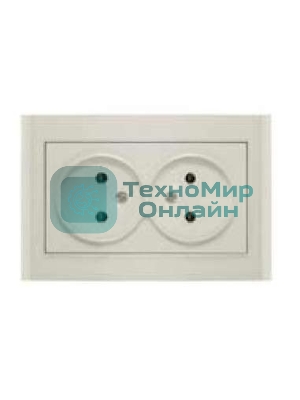 Розетка 2-м СП Бриллиант 16А IP20 без заземл. сл. кость Universal 7948738