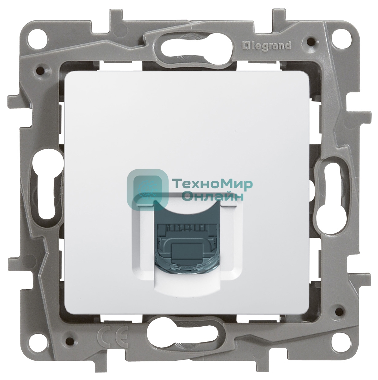 Монтажное оборудование Розетка кат.6 UTP, белая, RJ45 разъем, ETIKA LEG-672253