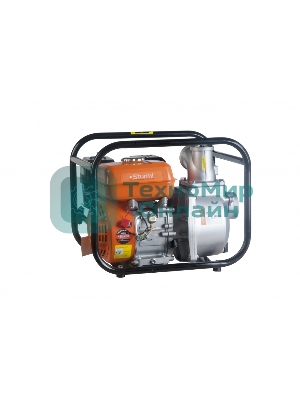 Бензиновая мотопомпа 7лс, 4-х тактн,1000л/мин,ЧИСТАЯ, напор 34м,бак 3,3л, d=80мм,Sturm! BP87101