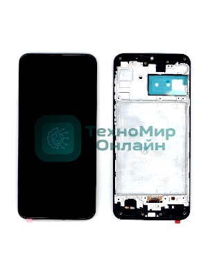 Дисплей (модуль) для Samsung Galaxy M21 SM-M215 в сборе с тачскрином и рамкой (OLED) черный