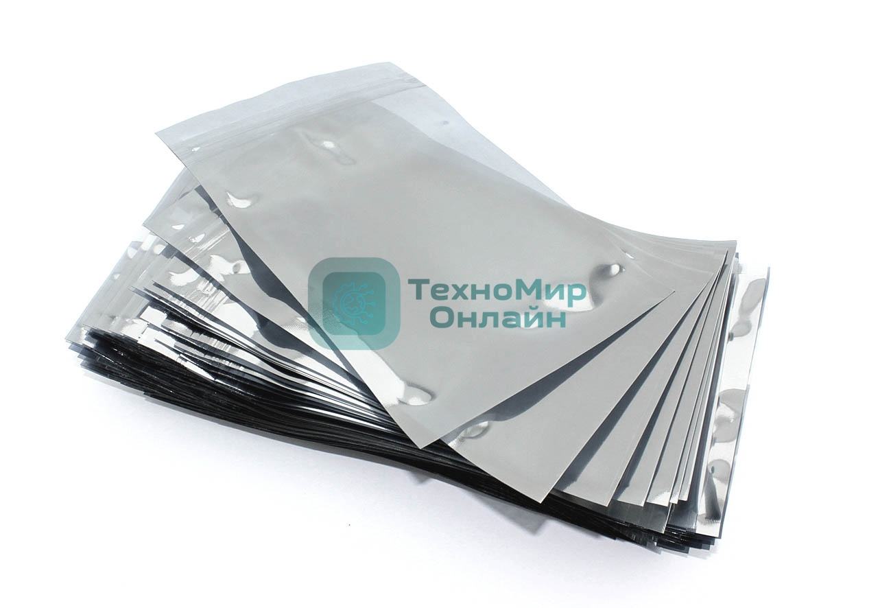 Упаковка 100 шт. антистатических пакетов с зип-локом 10x15см